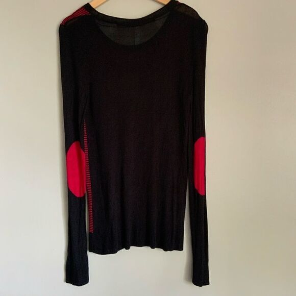 Kenzie Black and Red striped Lite Weight Sweater - Picture 12 of 15